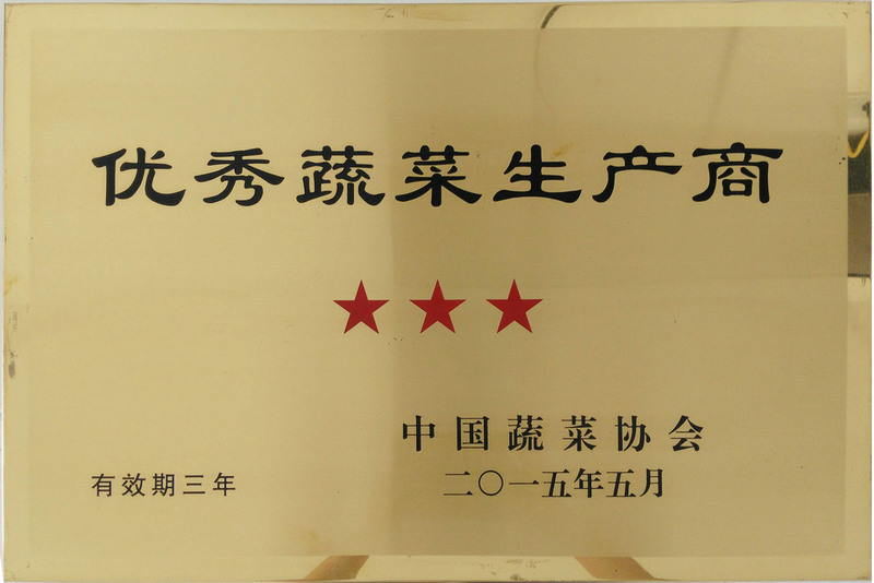 中國(guó)三星級(jí)優(yōu)秀蔬菜生產(chǎn)商