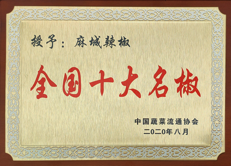 全國(guó)十大名椒獎(jiǎng)牌